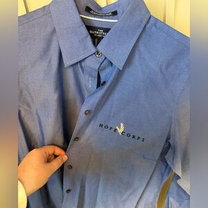 Lands' End Blue Casual Button Down Shirt Hope Corps Parch